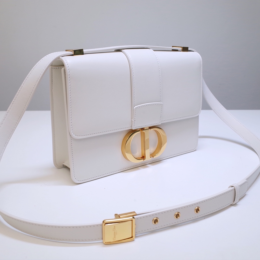 30 Montaigne Bag White Box Calfskin